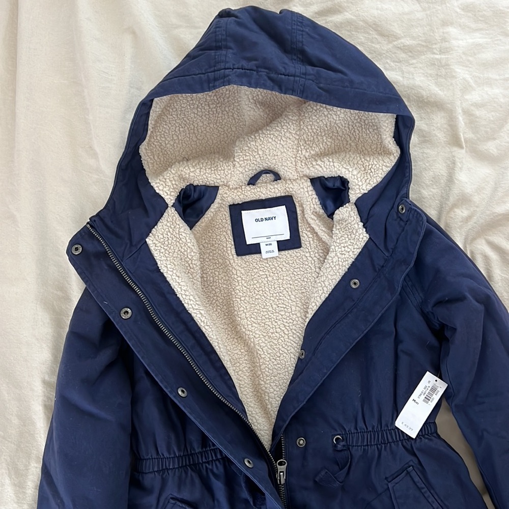 Old Navy Girls Lined Coat Navy Blue Size 8